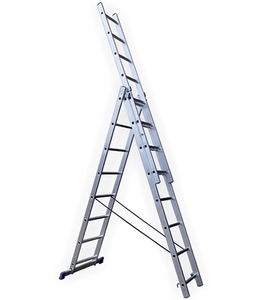 Алюминиевая трехсекционная лестница стремянка STAIRS 8 ступеней L308
